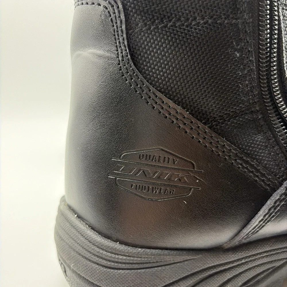Unik Footwear Men's Double Zip SWAT Motorcycle Boots in black